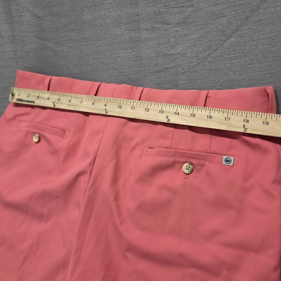 Peter Millar Mens Performance Golf Shorts Coral Pink Size 38 Crown Sport - Picture 6 of 7